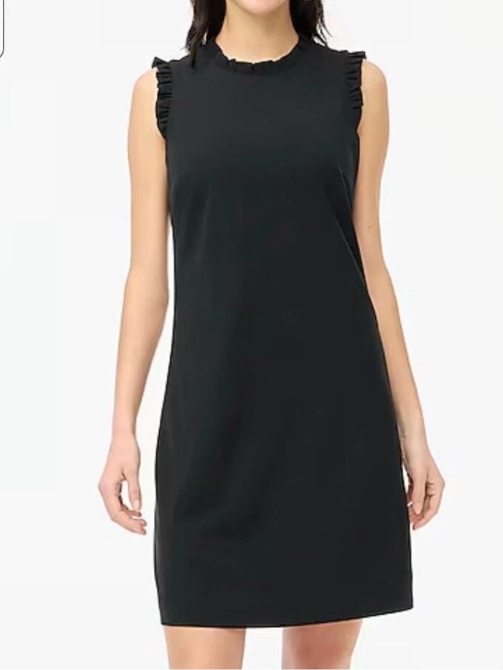 J.Crew sleeveless shift dress featuring subtle ruffle detailing Size 12